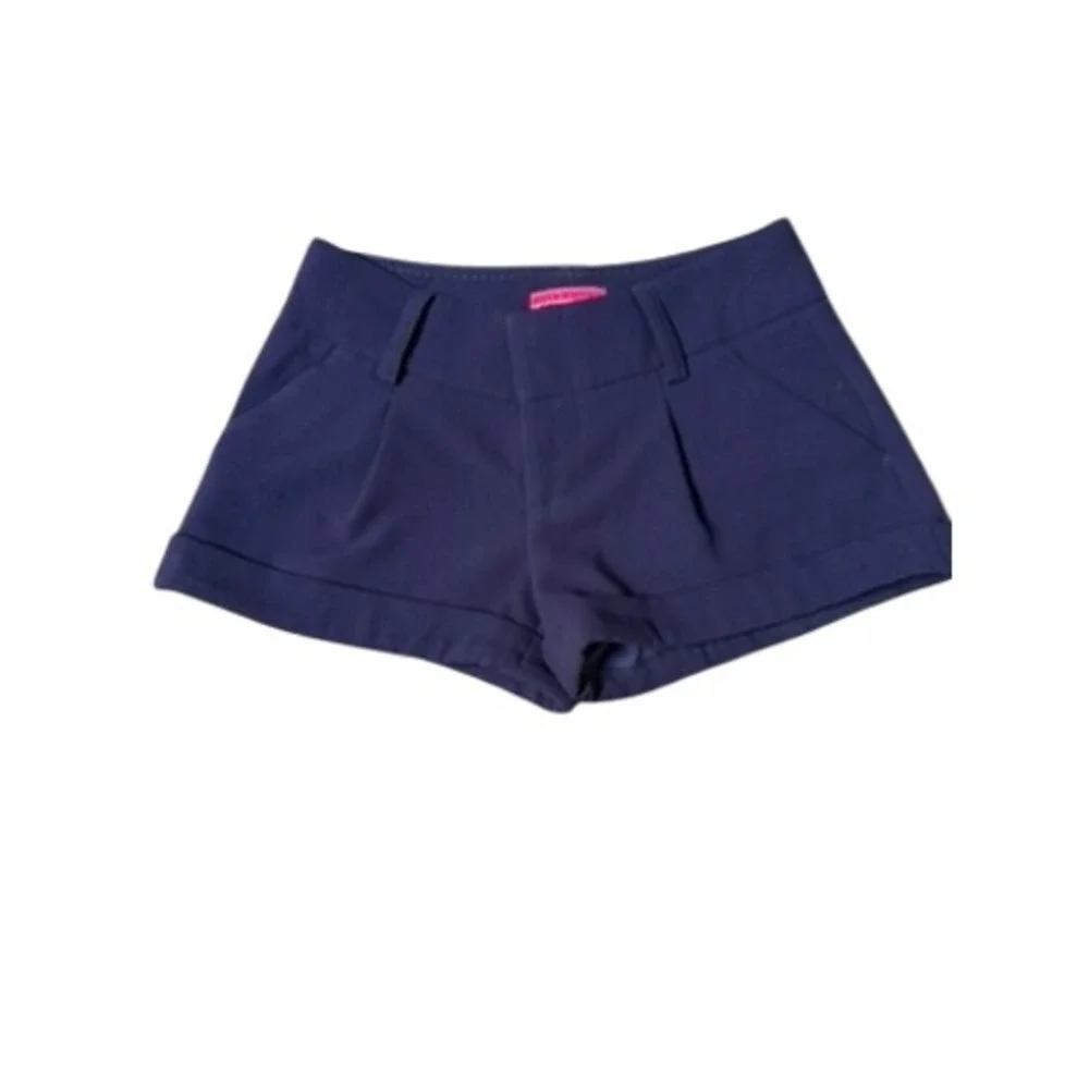 Alice + Olivia Dressy Shorts Navy Blue Low Rise Hot Pants Size 8